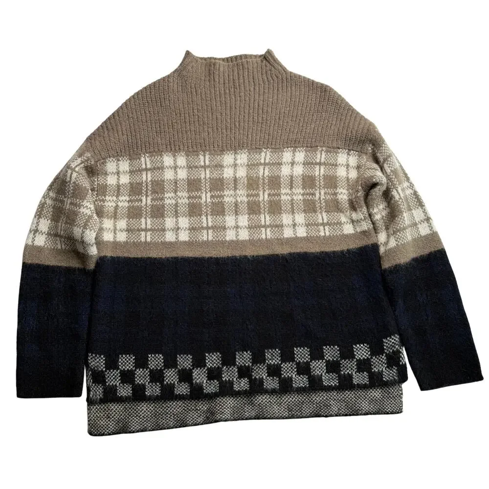 Urban Outfitters Silence + Noise Gunner Plaid Mock Neck Sweater